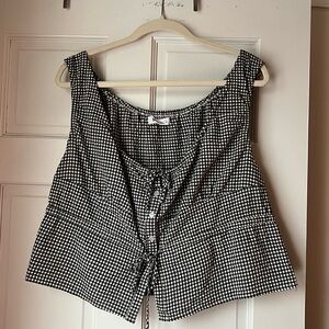 Black and White Gingham Crop Top